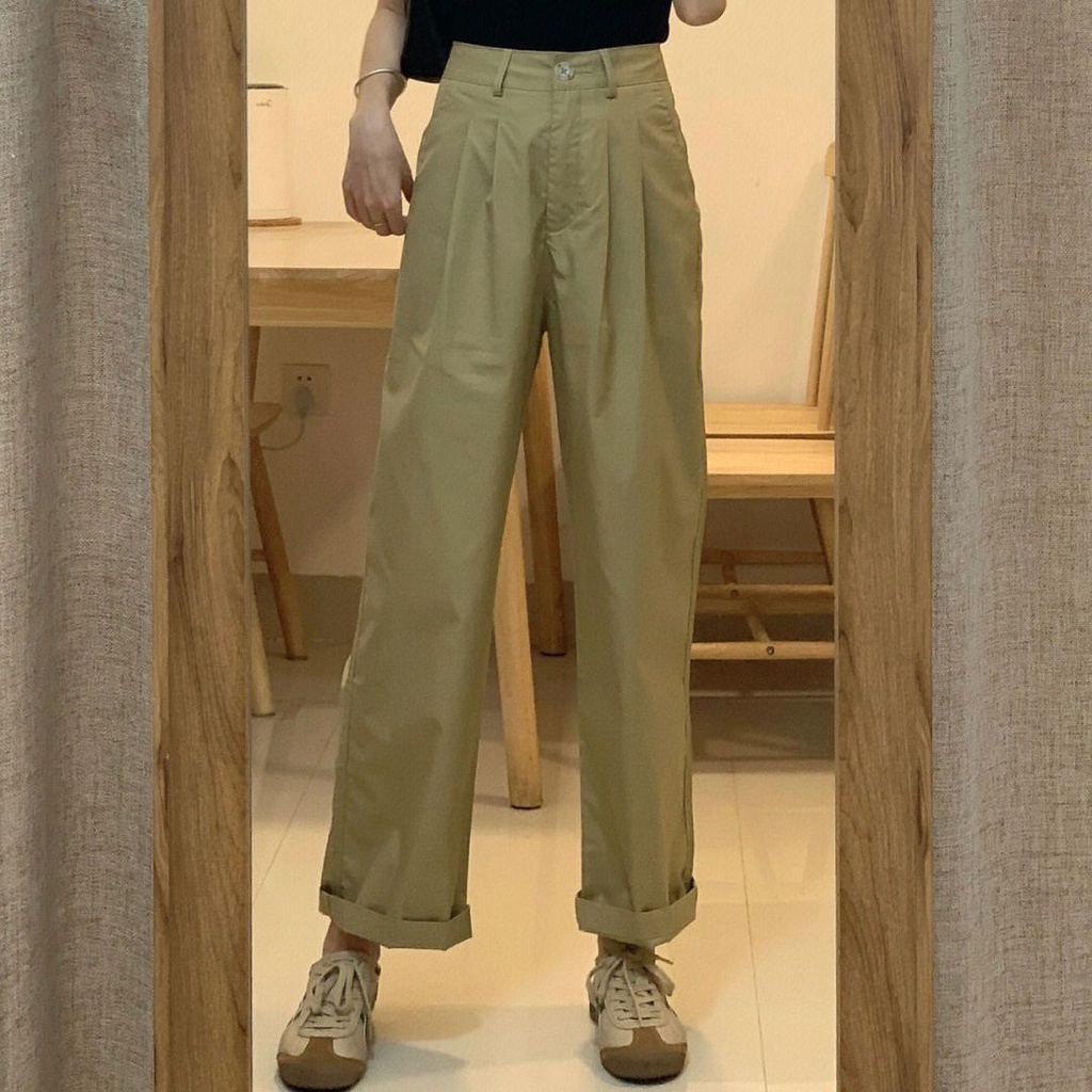 Quần Short Ống Rộng Lưng Cao Thời Trang Hàn Quốc Cho Nữ