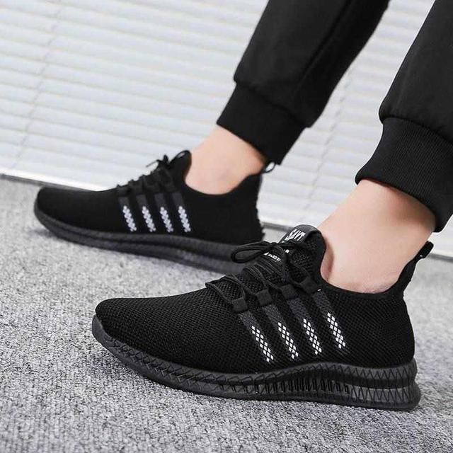 Giày Sneaker Nam SAYT 4 Sọc Đế 3D Chất Vải Chun Co Dãn