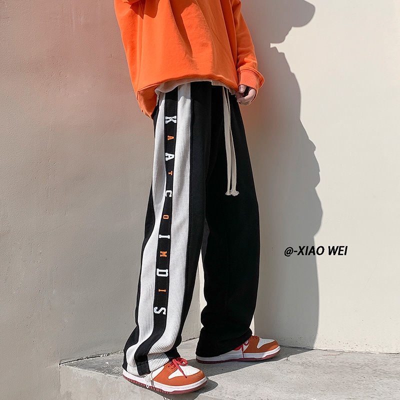 Quần Dài Dáng Suông Rộng Màu Sắc Tương Phản Phong Cách hiphop Thời Trang Dành Cho Nam Giới
