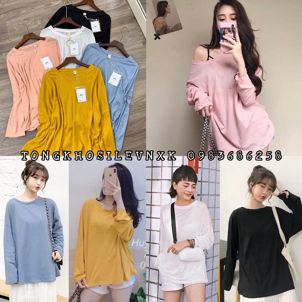ÁO THUN GIẤY DÀI TAY 5 MÀU QC HOT