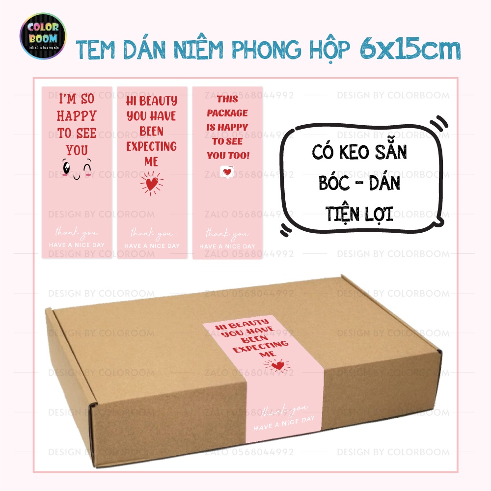 Tem Decal Dán Niêm Phong Hộp Hàng - Kích thước 15x6cm | Shopee Việt Nam
