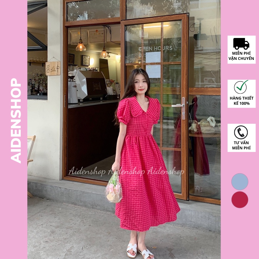 Váy bầu công sở thiết kế Aidenshop đầm bầu mùa hè kẻ sọc