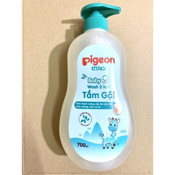 Sữa Tắm Gội Pigeon 700ml Sữa Tắm Toàn Thân Cho Bé Sơ Sinh 2in1 Trẻ Em Chai Vòi 700ml