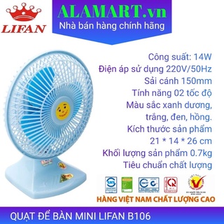 Quạt bàn mini lifan b-106