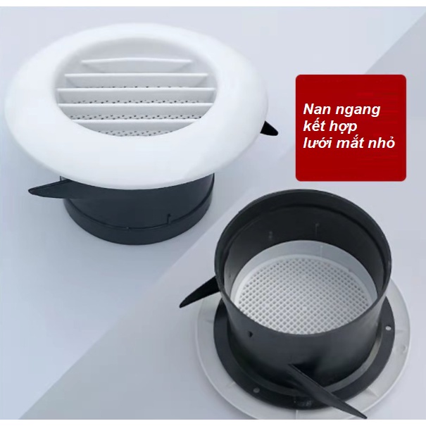 Phụ kiện cho máy hút mùi thông gió đường ống: Miệng gió trong nhà âm trần nhựa ABS D100 D150 D200