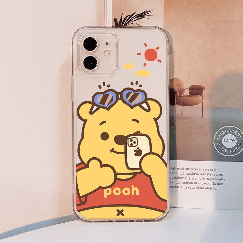 DISNEY Ốp Điện Thoại Tpu Mềm Trong Suốt In Hình Gấu Pooh Cho iPhone 11 12 13 pro max XS X XR XSMax 7 8 6 6s plus SE 2020