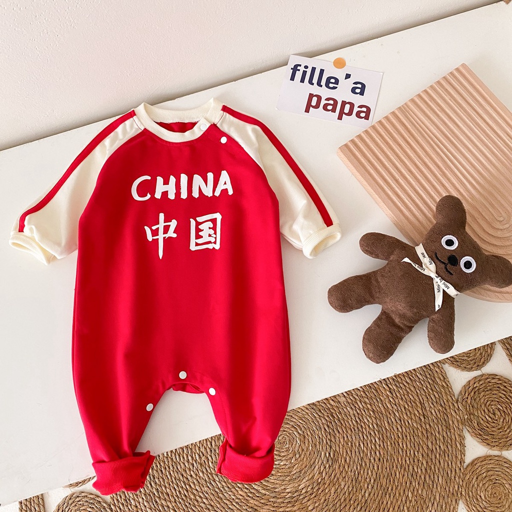 Áo liền quần thể thao Sanlutoz tay dài làm từ cotton cho bé