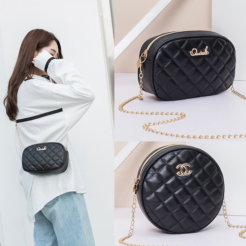 Túi đeo chéo mini IELGY hình vuông/ tròn đính đá thời trang dành cho nữ