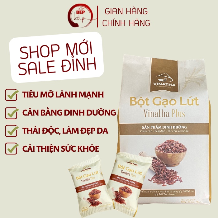 Bột Gạo Lứt Giảm Cân Vinatha PLus - Ngũ Cốc Ăn Kiêng Cao Cấp Bếp Bình Yên - 960gr