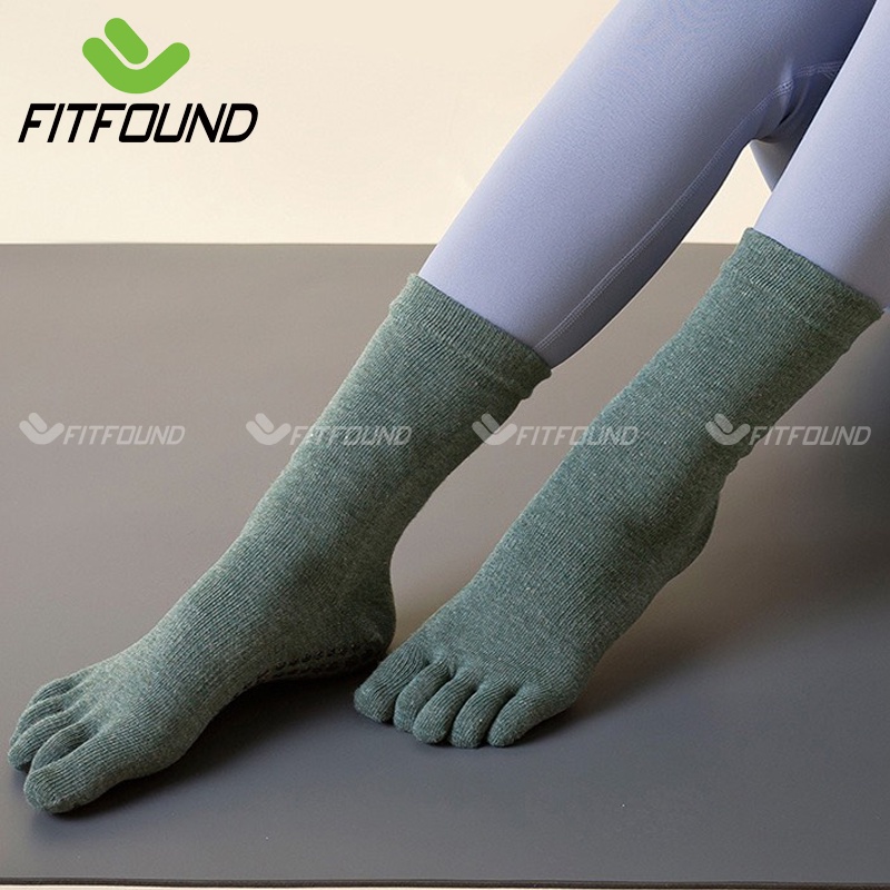 Tất / Vớ Chân Cao Cổ Nữ Freesize 35-39 Tập Yoga Pilates Len Co Giãn Đính Hạt Silicon Chống Trơn Trượt Thấm Mồ Hôi-Mẫu K