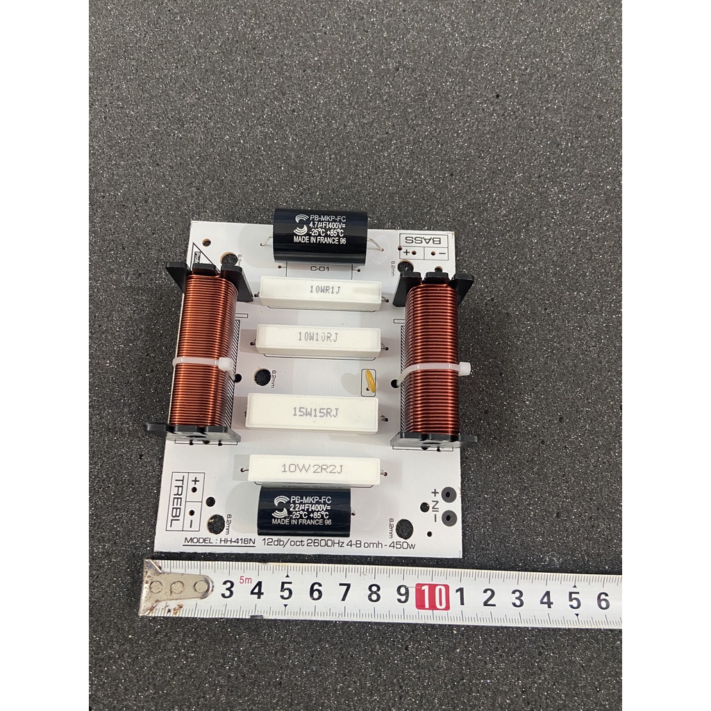 Mạch lọc phân tần loa 1 bass 1 treble tụ đen cao cấp sản xuất từ Pháp