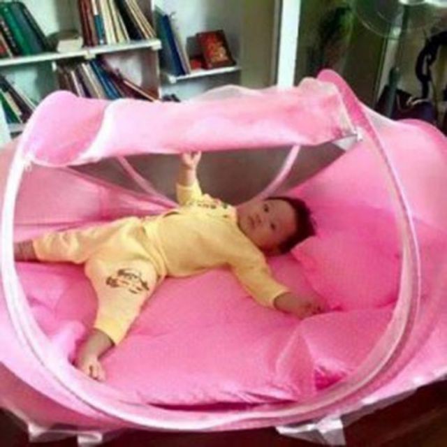 Bộ màn đệm ngủ có nhạc dành cho em bé màu hồng [Xả kho 3 ngày]