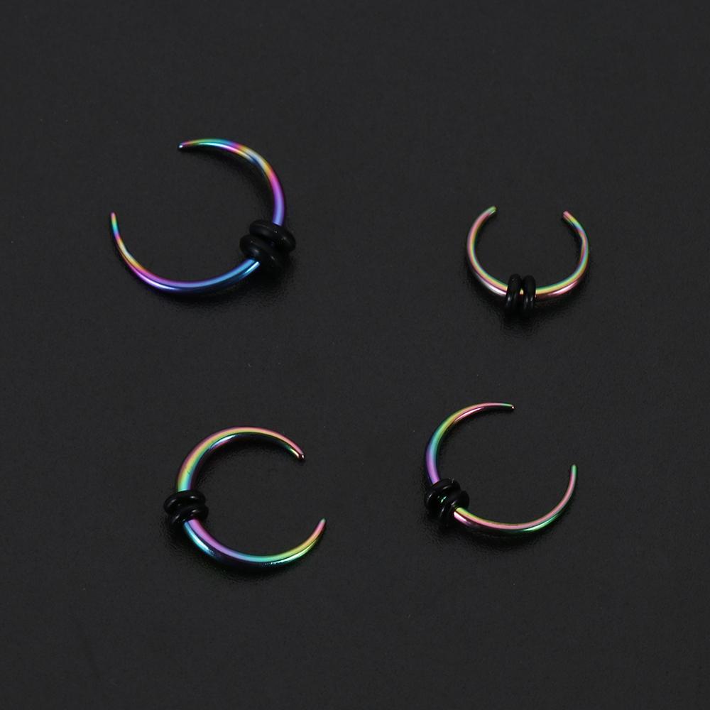 Nhẫn Đeo Mũi 16G Nhiều Màu Sắc Màu Đen Phong Cách Punk