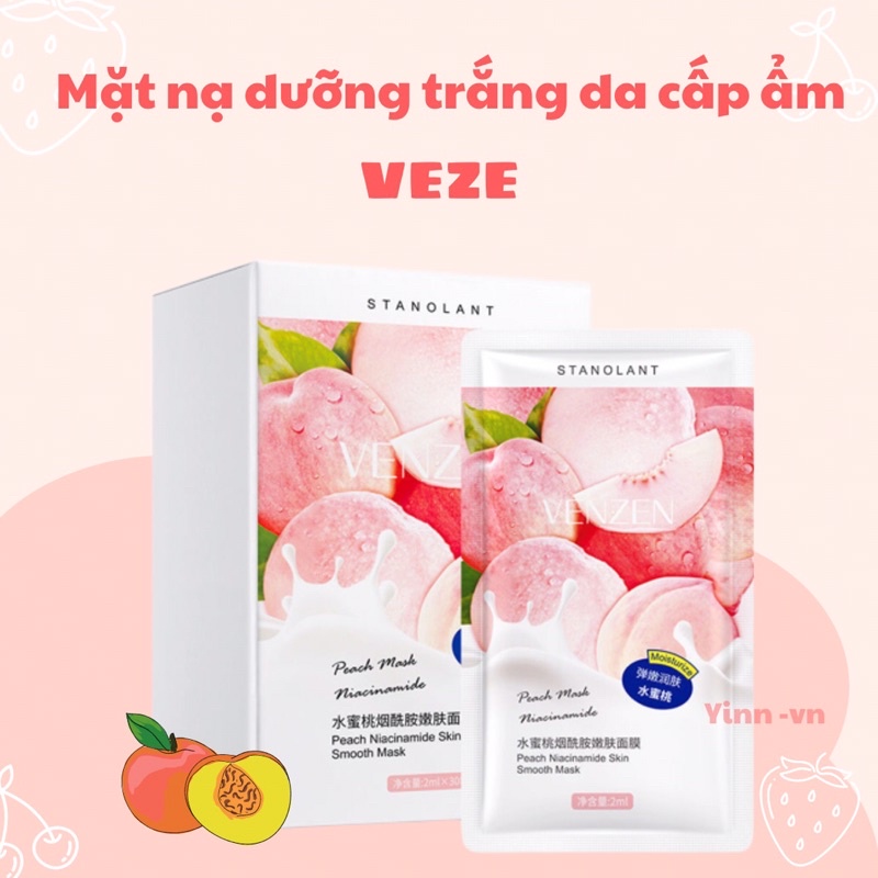 Mặt nạ ĐÀO SỮA TƯƠI trắng da cấp ẩm chống lão hoá thu nhỏ lỗ chân lông nội địa Trung