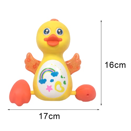 Đồ Chơi Chú Vịt Biết Đi Có Đèn Và Nhạc lắc lư có dây dắt kèm theo Cho Bé tăng khả năng vận động