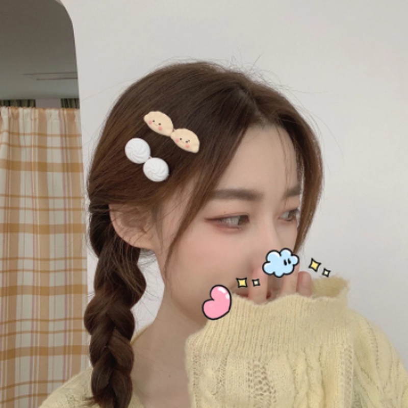 1 Kẹp Tóc Hình Bánh Bao Hoạt Hình Sáng Tạo Dễ Thương Dành Cho Bé Gái