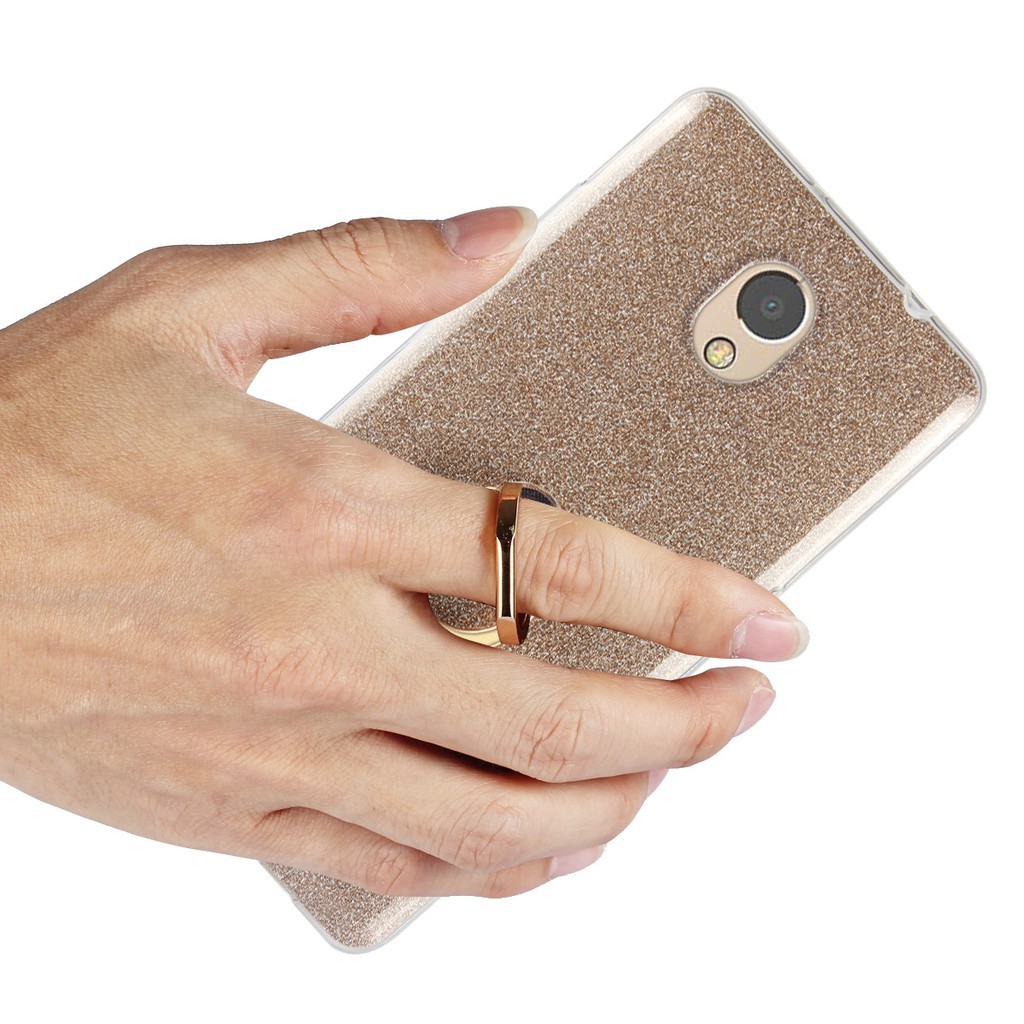 Ốp điện thoại TPU kim tuyến lấp lánh có giá đỡ đeo ngón tay co Lenovo K6 Note P2