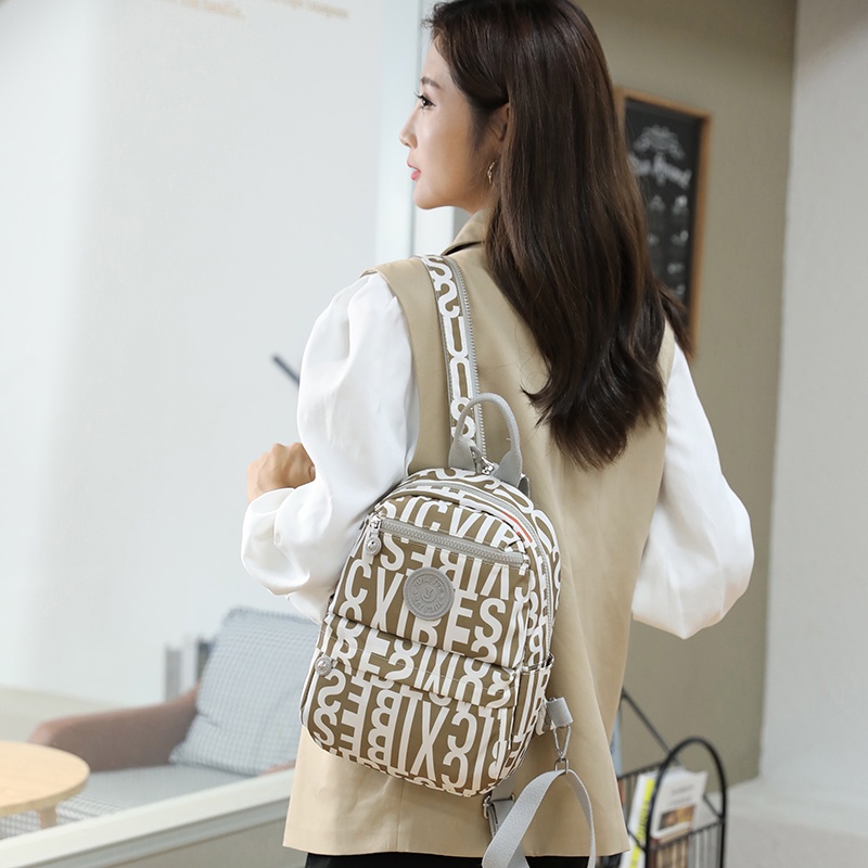 Ba Lô Nylon Họa Tiết Hoa Phong Cách Mới Cho Nữ