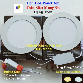 Đèn Led Panel Âm Trần Siêu Mỏng 9w Ánh Sáng Trắng/Ánh Sáng Vàng