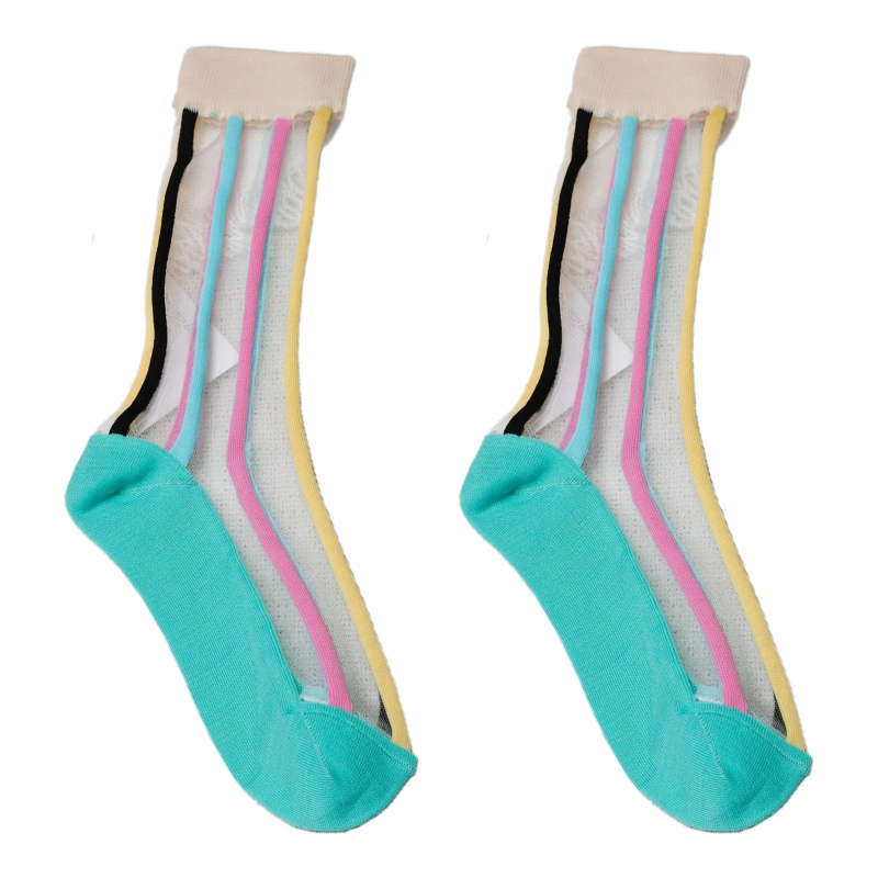 XIXI Tất Chân Trong Suốt Mỏng Co Giãn Họa Tiết Kẻ Sọc / Chấm Bi Cho Nữ