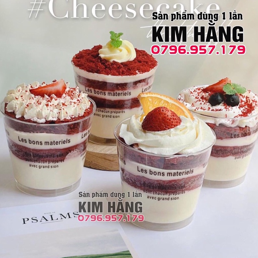 Set 100 ly mousse nắp cầu 7770, ly tiramisu nắp cầu