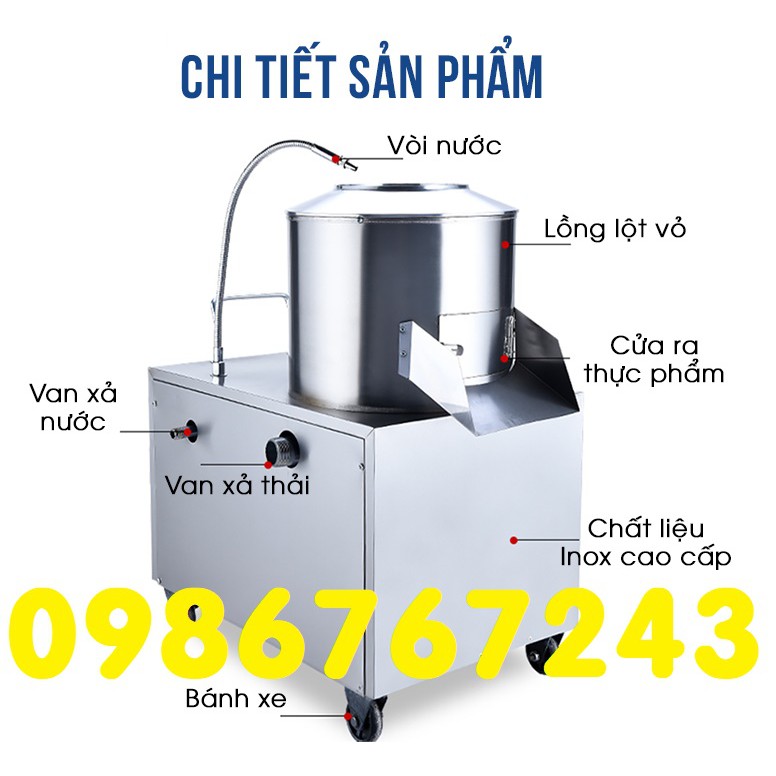 Máy gọt sạch vỏ củ khoai tây, khoai môn, khoai lang