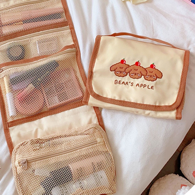 Túi Đựng Mỹ Phẩm Bằng Vải Mềm Gấp Gọn Tiện Lợi