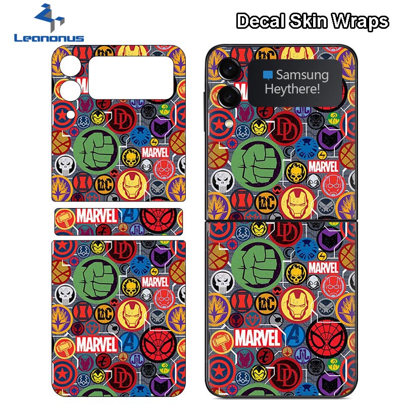 Phim Dán Bảo Vệ Điện Thoại Họa Tiết Hoạt Hình Marvel Cho Samsung Z Flip3 5G Flip 3 3M