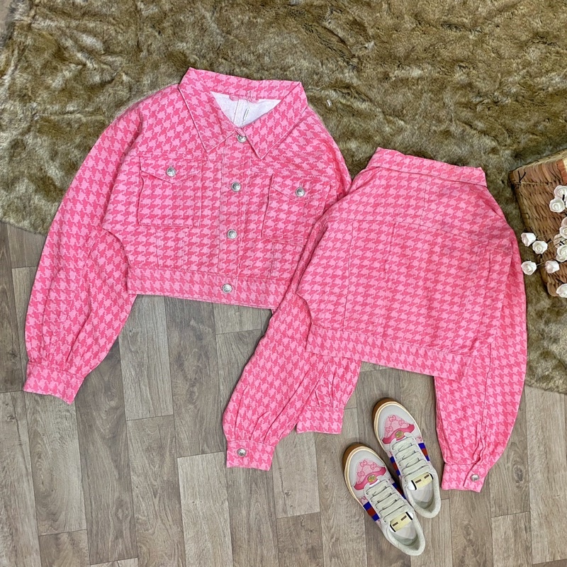 Áo Khoác Jean màu hồng