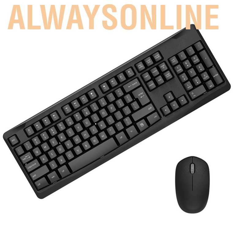 Alwaysonline Ik7600 2.4G Silent Bluetooth Wireless Keyboard Mouse Set 104 Keys for Win7/8/10