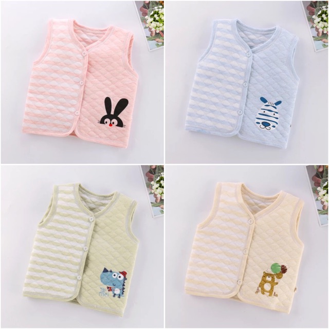 MẪU 4 PASTEL - Áo ghile cotton trần bông cao cấp GAM MÀU NHẸ NHÀNG đáng yêu cho bé trai, bé gái | BigBuy360 - bigbuy360.vn