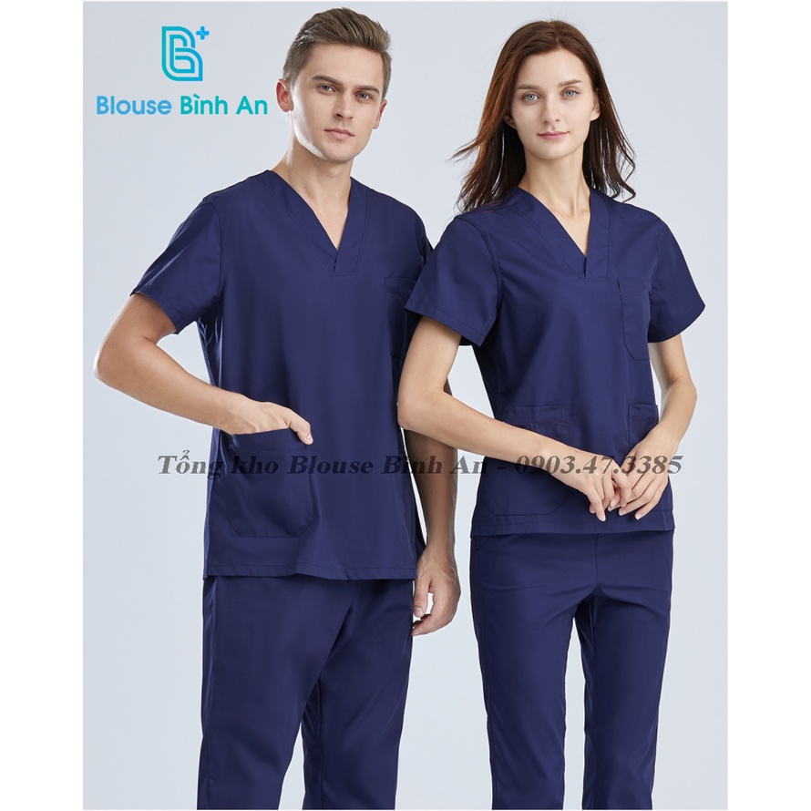 Áo Scrubs bán lẻ, áo bóc túi theo bộ, hàng Phổ Thông - Blouse Bình An