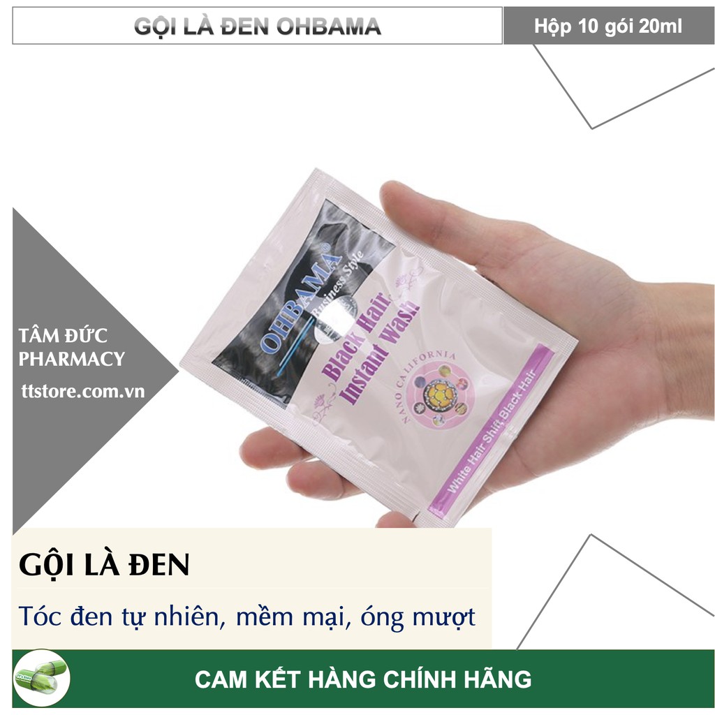 Dầu gội nhuộm tóc GỘI LÀ ĐEN OHBAMA / OBAMA [Gói 20ml]