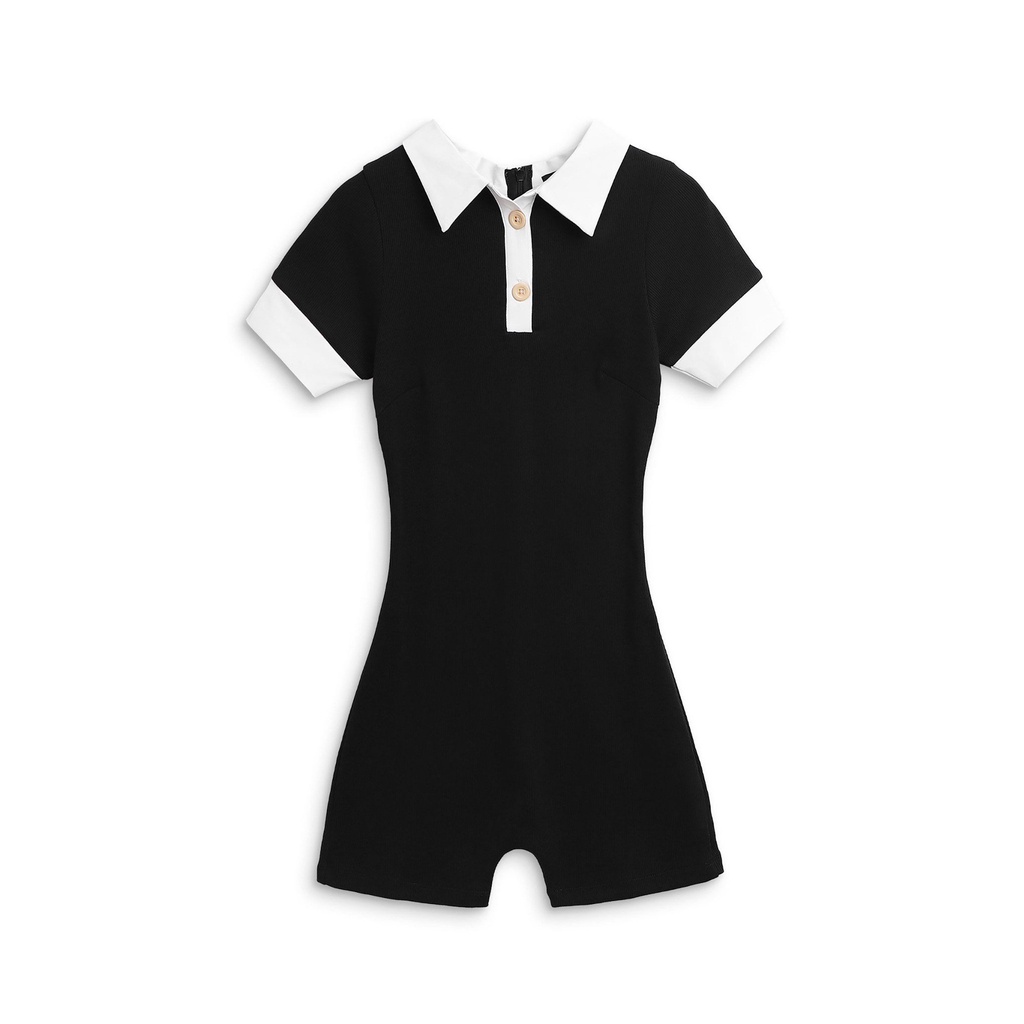 Jumpsuit Nữ Polo Trơn Chất Liệu Cotton Mềm Mịn,Co Dãn Thoải Mái,Năng Động,Gợi Cảm, WJ000003,SOMEHOW