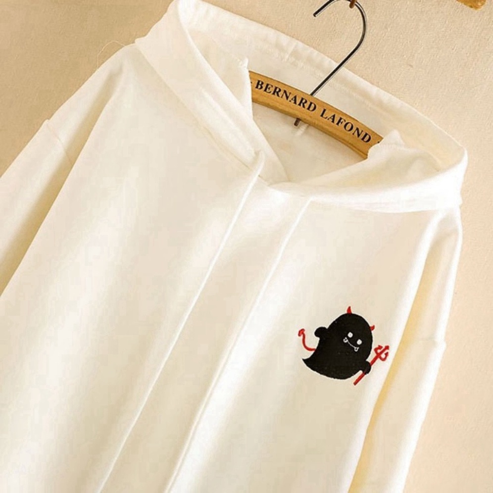 Áo khoác nỉ Hoodie unisex nam nữ KN19 in hình quỷ dơi cute, form rộng, chất nỉ cao cấp êm ái freesize dưới 60kg | BigBuy360 - bigbuy360.vn