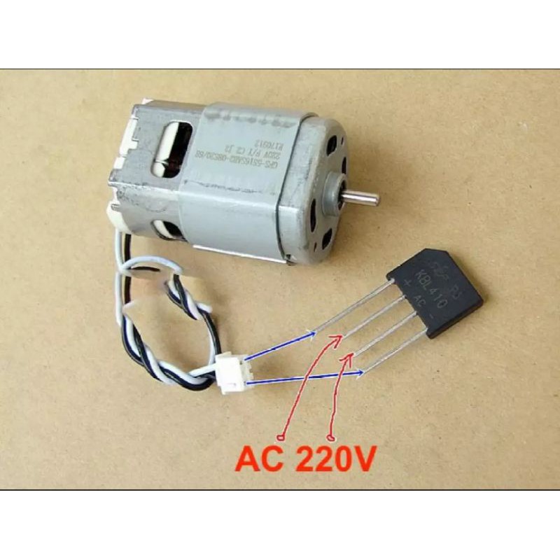 Motor 220V kèm chỉnh lưu mô tơ mini vòng bi đôi tốc độ 12500 RPM mô men xoắn tốt