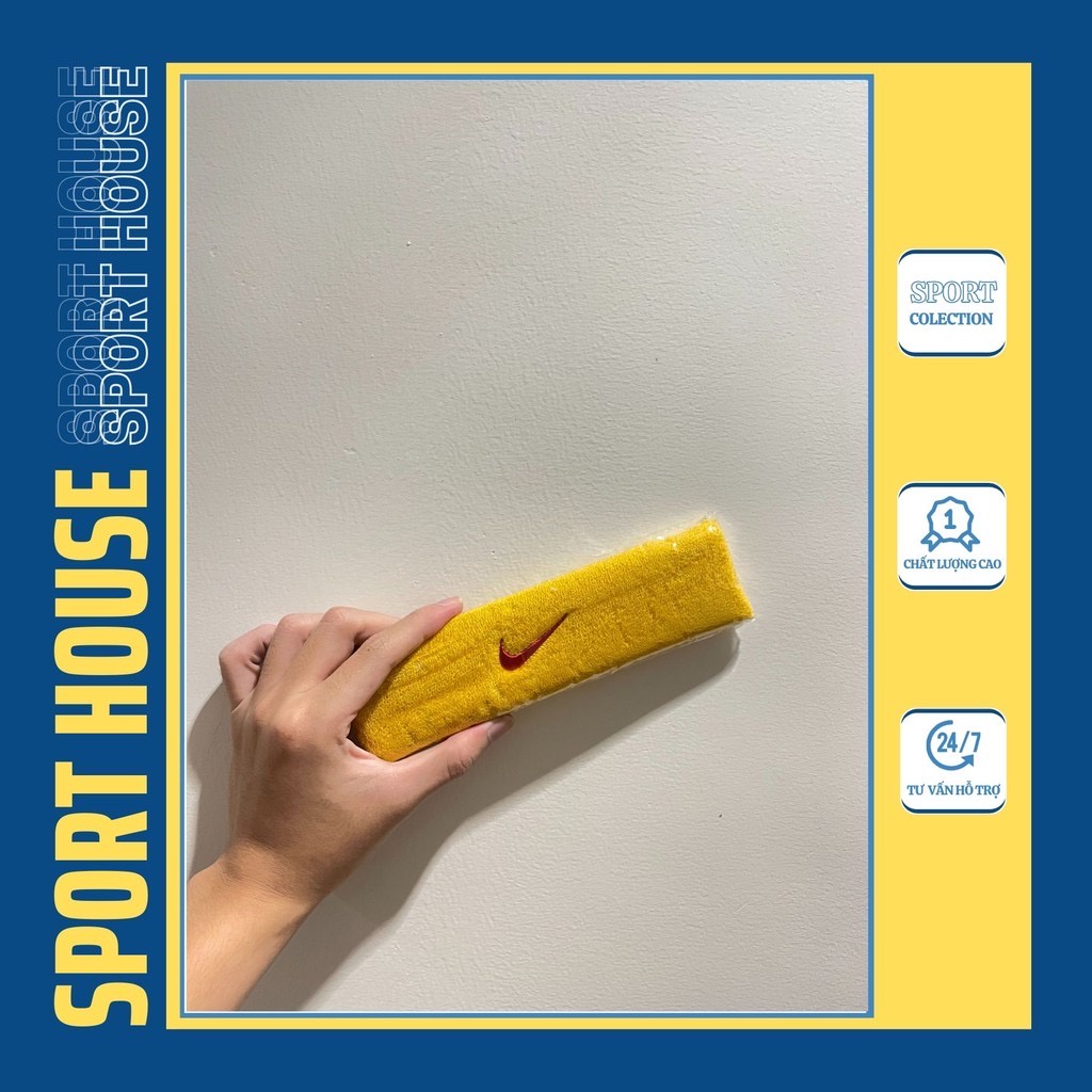 Băng đô thể thao headband Nike thấm hút mồ hôi, băng trán nam/nữ cài tóc rửa mặt