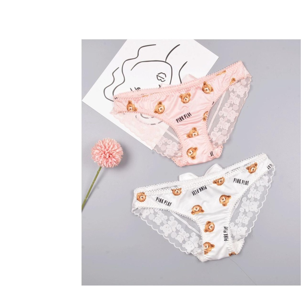 Quần Lót PINK PLAY Lụa Sữa  Thần Sấm Sexy Gợi Cảm Mềm Mịn Thoáng Mát