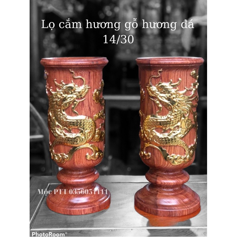 Lọ đựng Nhang gỗ Hương Đá nguyên khối cao 30 để ban thờ gia tiên đơn giản mà sang trọng .