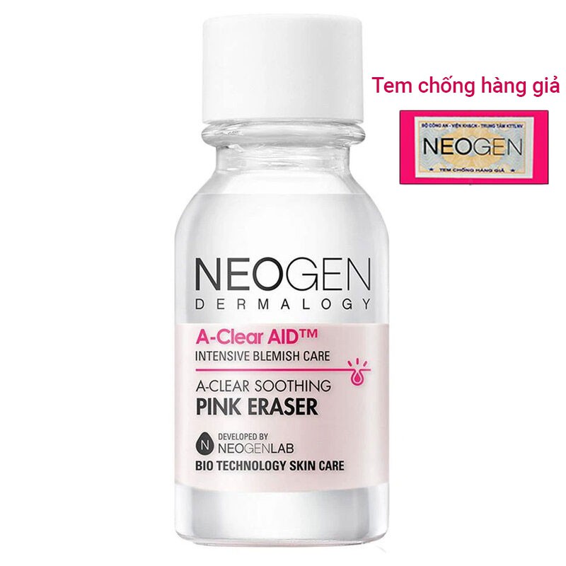 Chấm Mụn 2 Lớp Neogen Dermalogy Giảm Sưng Viêm Mụn A-Clear Aid Soothing Pink Eraser 15ml