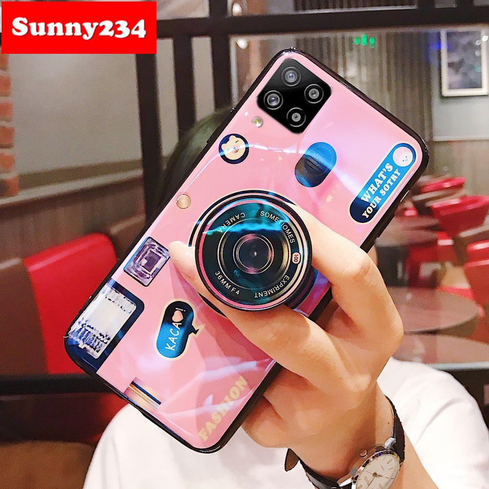 Case + Phone Holder Soft Case Samsung A32 A52 S21 Plus Ultra S20 FE M51 Note 20 Ultra M01 A02S A12 Case