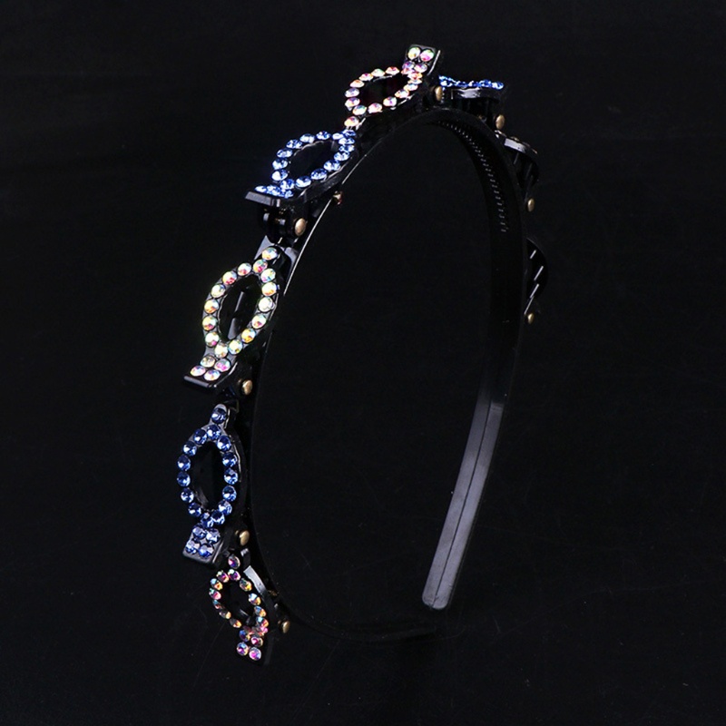 Băng Đô Cài Tóc Dạng Bện Hai Lớp Đính Đá