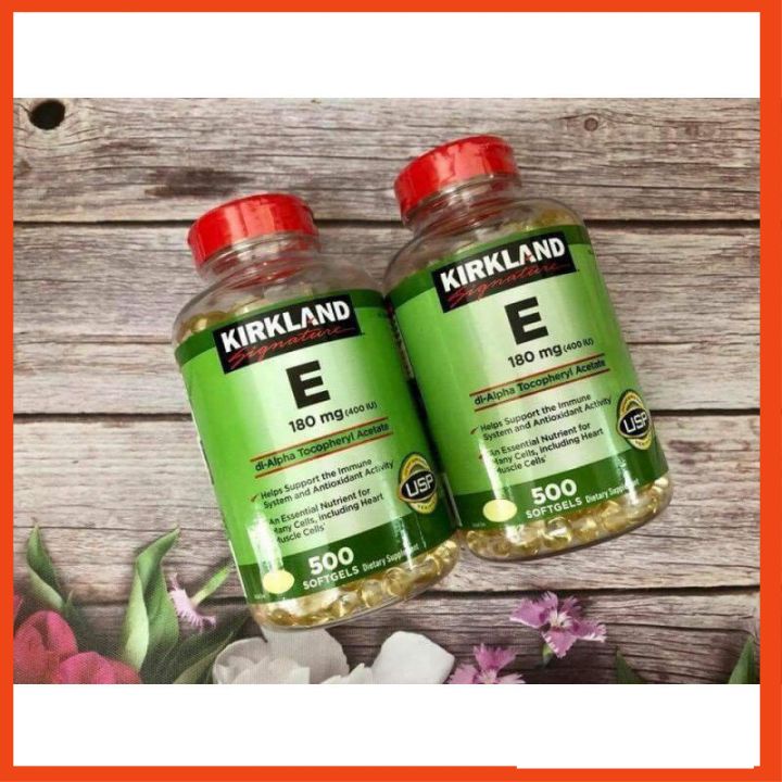 Vitamin E Kirkland 500v Mỹ [NSX 2021 HSD 2025] 400 IU đẹp da, chống lão hoá, giữ mãi tuổi xuân