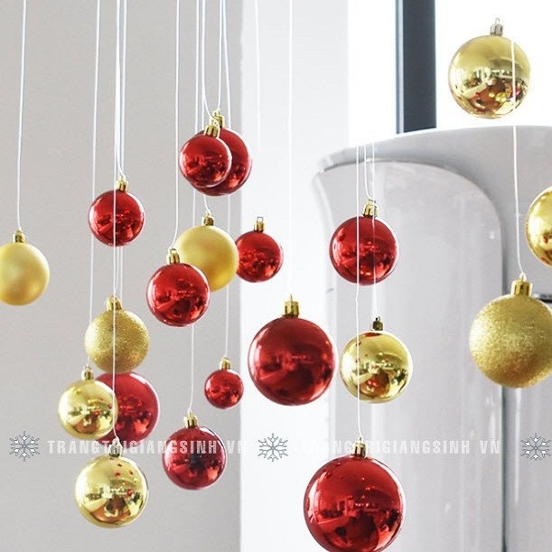 Bộ 10 quả châu trang trí noel 5cm - Trái châu noel siêu xinh