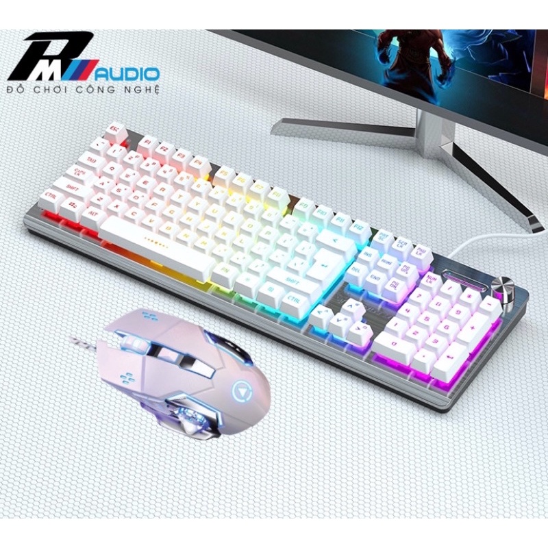 Bàn Phím Giả Cơ Máy Tính  K002 LangTu Có Núm Xoay Đa Năng Và Chuột  Máy Tính Laptop G15 Led RGB Bảo Hành Lỗi 1 Đổi 1