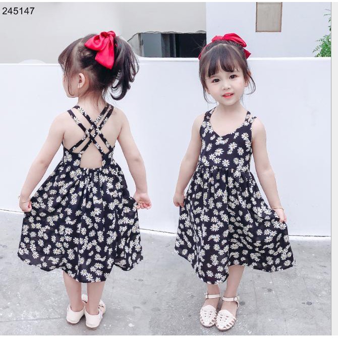 Đầm cúc họa mi cho bé gái