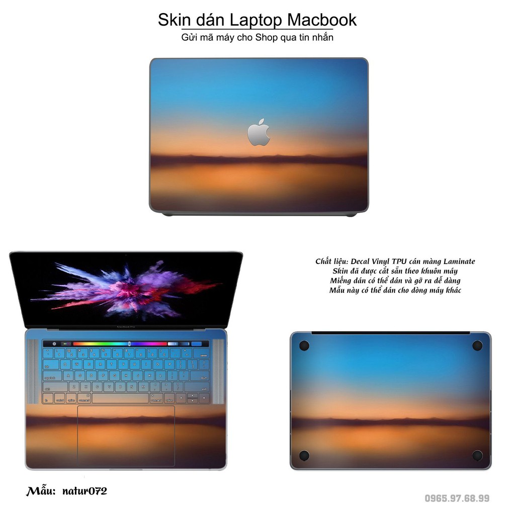 Skin dán Macbook in hình thiên nhiên bộ 3 (inbox mã máy cho Shop)