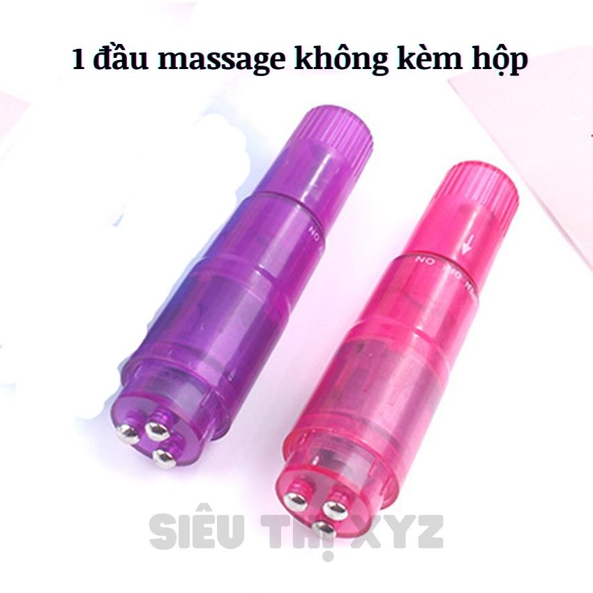 Bút Rung Massage Mini Tay Cầm Không Dây Tích Hợp 4 Đầu Mát Xa Loại Bỏ Nếp Nhăn, Mát Xa Vai Gáy Nhỏ Gọn, Tiện Lợi - Y104