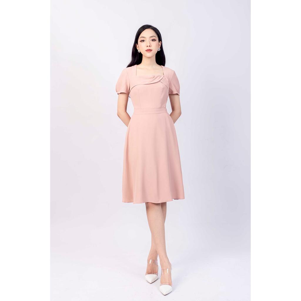 Đầm xòe, cổ vuông, tay cộc MMOutfit M-DA020121056