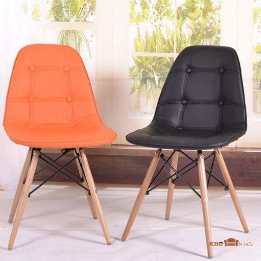 GHẾ EAMES BỌC DA CÚC CHÂN GỖ - BH MỘT NĂM  - GHẾ ĂN, GHẾ CÀ PHÊ, GHẾ LÀM VIỆC, GHẾ VĂN PHÒNG